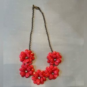 J Crew Coral Flower Necklace